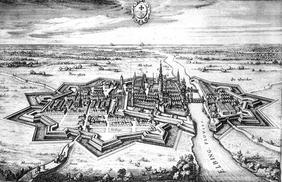 Period engraving of the city    